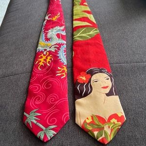 Vintage Original Kamehameha Hawaii neckties, set of two